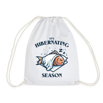 Hibernating Season Fish Funny Animals - Drawstring Bag - white - Front