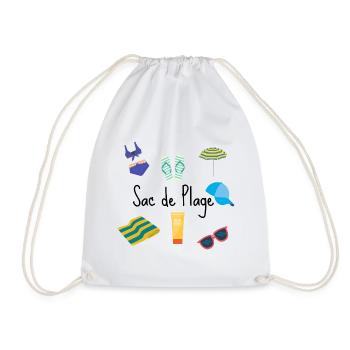 Beach bag - Drawstring Bag - white - Front