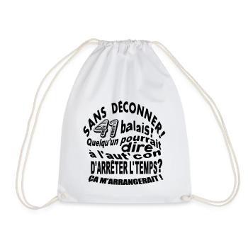 Humour 41 ans, anniversaire 41 ans, t-shirt 41 ans - Sac de sport léger - blanc - Devant