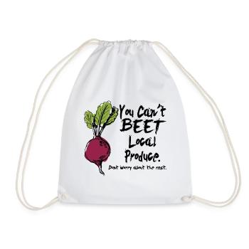 You cant beet Quote - Drawstring Bag - white - Front