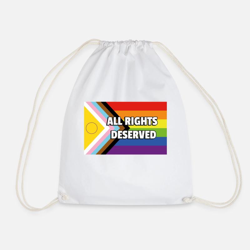 Inclusive Pride Progress Flag ALLE RECHTE VERDIENT - Turnbeutel - Weiß