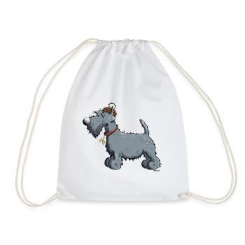 Funny Scottish Terrier - Drawstring Bag - white - Front