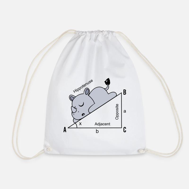 Funny Math Humor Hippotenuse Hypotenuse - Drawstring Bag - white