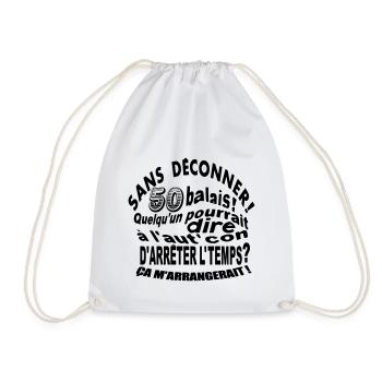 50 ans / anniversaire 50 ans /cadeaux 50 ans - Sac de sport léger - blanc - Devant