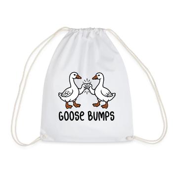 Goose bumps - Geese with Fistbump - Word Game - Drawstring Bag - white - Front