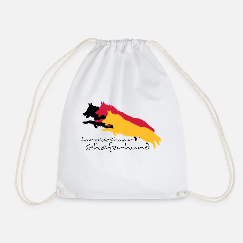langstockhaar schäferhund - Turnbeutel - Weiß
