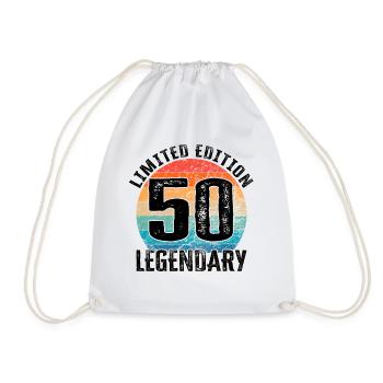 Happy Birthday - 50th birthday - Drawstring Bag - white - Front