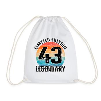 Happy Birthday - 43rd birthday - Drawstring Bag - white - Front