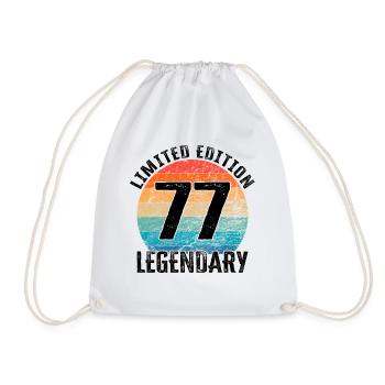 Happy Birthday - 77. Geburtstag - Turnbeutel - Weiß - Vorne
