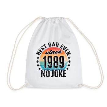 Bester Papa der Welt seit 1989 No Joke - Turnbeutel - Weiß - Vorne