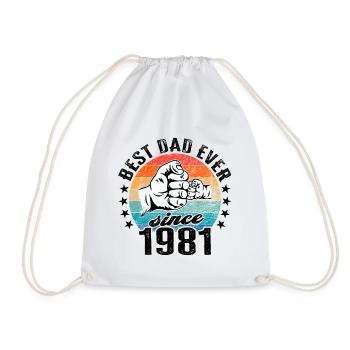 Bester Papa der Welt seit 1981 Vatertag - Turnbeutel - Weiß - Vorne