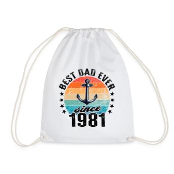 Bester Papa der Welt seit 1981 Vatertag - Turnbeutel - Weiß - Vorne