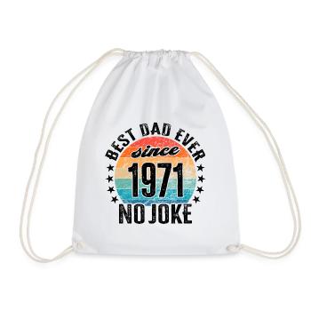 Best dad in the world since 1971 Father's Day Birthday - Drawstring Bag - white - Front