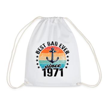 Best dad in the world since 1971 Father's Day Birthday - Drawstring Bag - white - Front