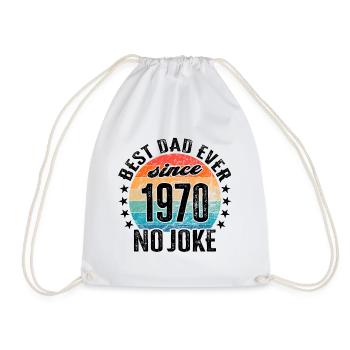 Best dad in the world since 1970 Father's Day birthday - Drawstring Bag - white - Front