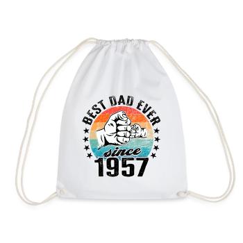 Bester Papa der Welt seit 1957 Vatertag Geburtstag - Turnbeutel - Weiß - Vorne