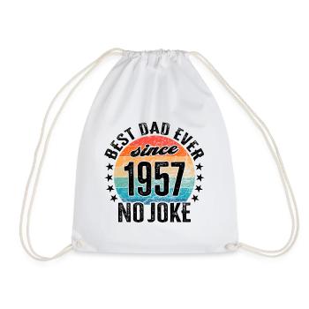 Bester Papa der Welt seit 1957 No Joke - Turnbeutel - Weiß - Vorne