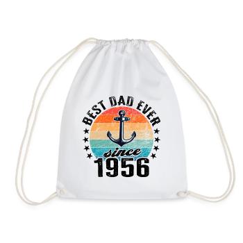Best dad in the world since 1956 anchor - Drawstring Bag - white - Front