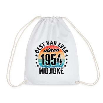 Best dad in the world since 1954 Father's Day - Drawstring Bag - white - Front