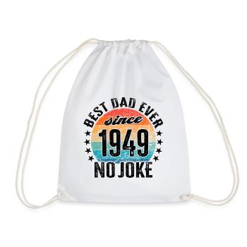 Best dad in the world since 1949 Father's Day - Drawstring Bag - white - Front