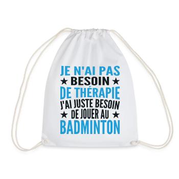 Ich muss nur Badminton spielen. Geschenk - Turnbeutel - Weiß - Vorne