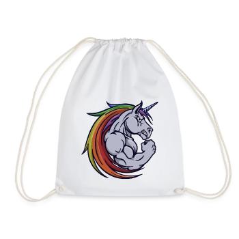 Motivation Building Muscle Gym Training Gym - Drawstring Bag - white - Front
