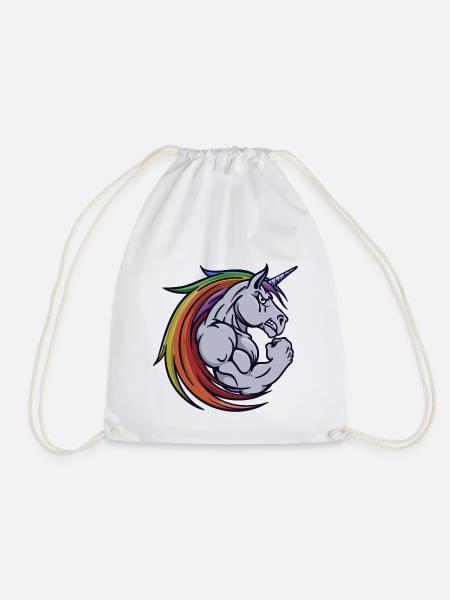 Motivation Building Muscle Gym Training Gym - Drawstring Bag - white