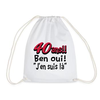 40 ans / anniversaire 40 ans / t-shirt 40 ans - Sac de sport léger - blanc - Devant