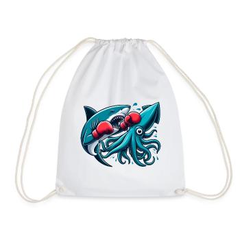 Requin Vs Poulpe Drôles D’animaux - Sac de sport léger - blanc - Devant
