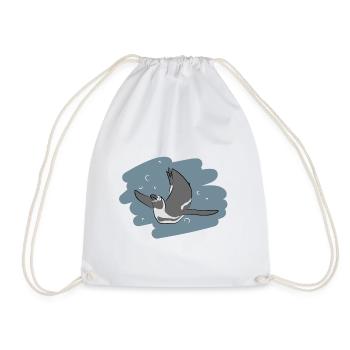 Illustrations Design "Penguin Kisses" - Drawstring Bag - white - Front
