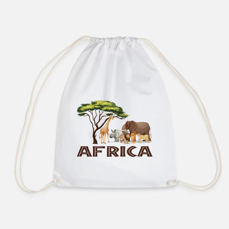 Afrika Grafik - Turnbeutel - Weiß