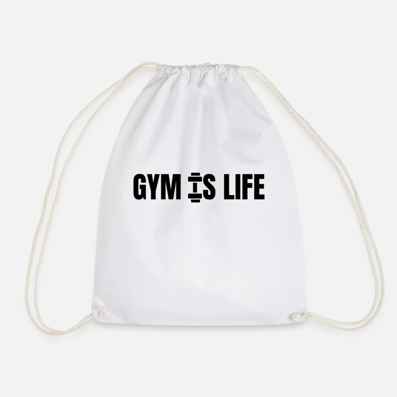 GymisLife - Drawstring Bag - white