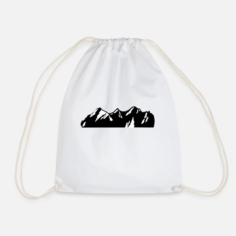 Mountains - Drawstring Bag - white
