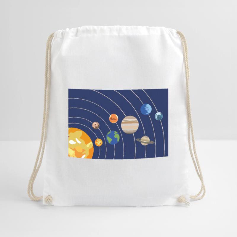 Solar system sun planets orbits Drawstring Bag
