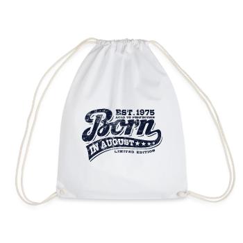Born in August 1975 - Geburtstag - Geschenk - Turnbeutel - Weiß - Vorne