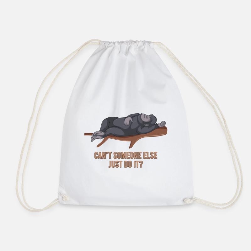 Gorilla Funny Animals - Drawstring Bag - white