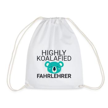 Driving instructor Koalafied driving school - Drawstring Bag - white - Front