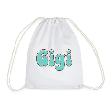 Name Girl Gigi Retro Name Gigi Couple - Drawstring Bag - white - Front