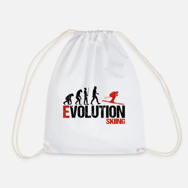 Evolution of Skiing - Turnbeutel - Weiß