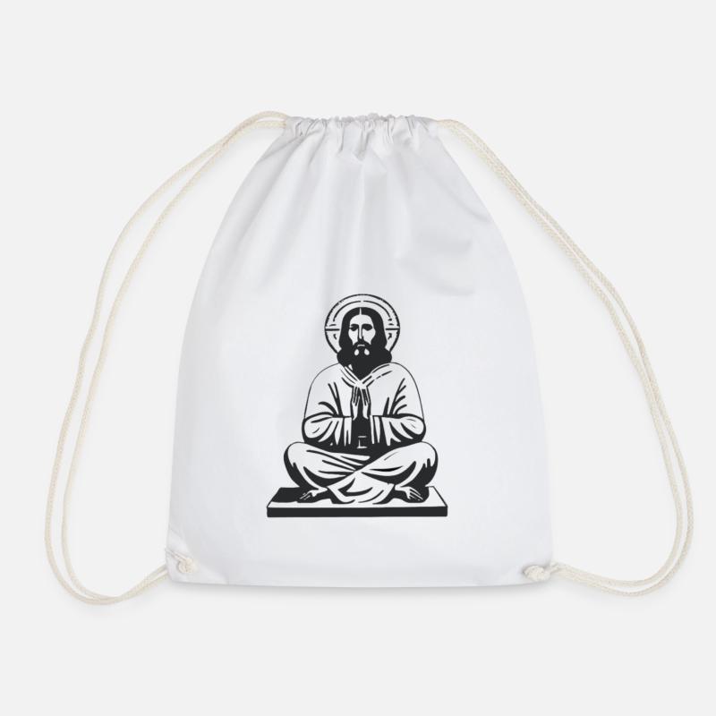 JESUS CHRIST - Drawstring Bag - white