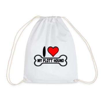 Plott Hound Plotthound Mom i love my - Drawstring Bag - white - Front