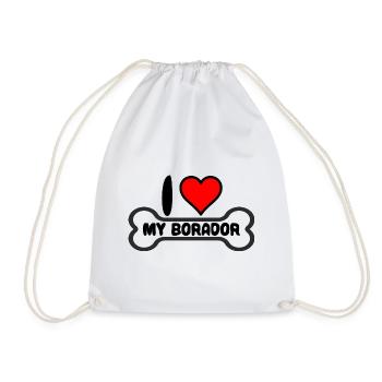 Borador Mix Hund Mom Mama I Love My Herz - Turnbeutel - Weiß - Vorne