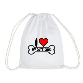Chug Dog Maman Maman J’aime mes dictons - Sac de sport léger - blanc - Devant