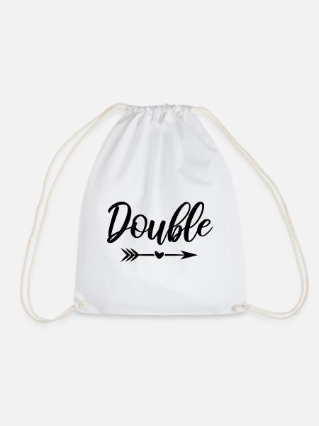 Zwillinge Zwillingsspruch Double Trouble - Turnbeutel - Weiß