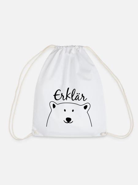 Eisbär, der alles erklären kann - Turnbeutel - Weiß