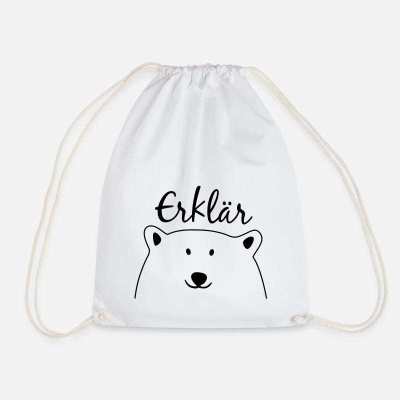 Eisbär, der alles erklären kann - Turnbeutel - Weiß