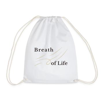 Breath of Life Christian Design – Gen 2:7 - Drawstring Bag - white - Front