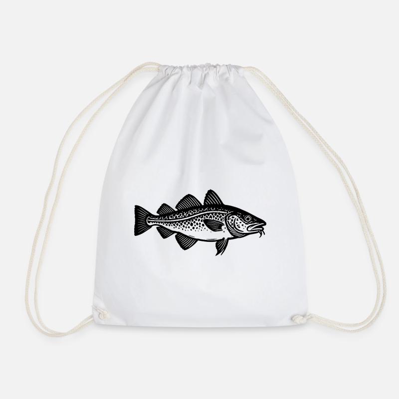 Zielfisch Dorsch - Fisch - Angler Geschenk - Turnbeutel - Weiß