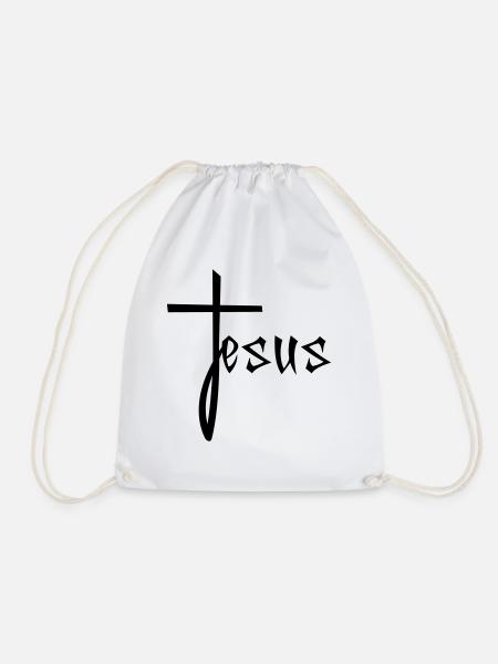 jesus kreuz christus christ katholisch evangelisch - Turnbeutel - Weiß