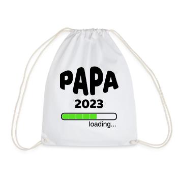 Papa 2023 Geburt Schwangerschaft Babypinkeln Idee - Turnbeutel - Weiß - Vorne